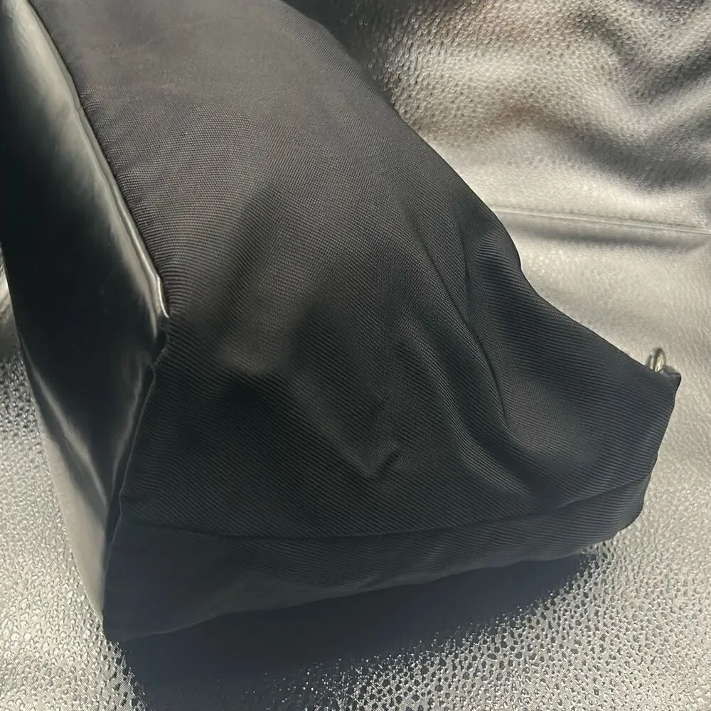 Gucci Nylon Shoulder Bag With Bamboo Strap Black Iconic Summer Tropical Luxury